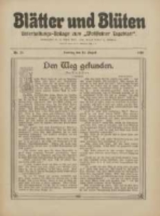 Bl&auml;tter und Bl&uuml;ten: unterhaltungs-Beilage zum "Wollsteiner Tageblatt" 1910.08.14 Nr31