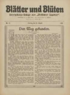 Blätter und Blüten: unterhaltungs-Beilage zum "Wollsteiner Tageblatt" 1910.08.14 Nr31