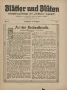 Bl&auml;tter und Bl&uuml;ten: unterhaltungs-Beilage zum "Wollsteiner Tageblatt" 1910.09.25 Nr37
