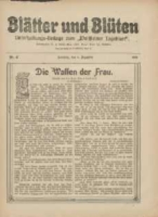 Bl&auml;tter und Bl&uuml;ten: unterhaltungs-Beilage zum "Wollsteiner Tageblatt" 1910.12.04 Nr47
