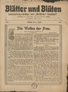 Bl&auml;tter und Bl&uuml;ten: unterhaltungs-Beilage zum "Wollsteiner Tageblatt" 1911.01.01 Nr1