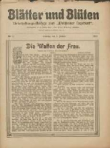 Bl&auml;tter und Bl&uuml;ten: unterhaltungs-Beilage zum "Wollsteiner Tageblatt" 1911.01.08 Nr2