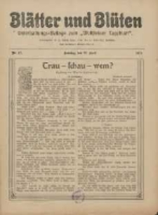 Bl&auml;tter und Bl&uuml;ten: unterhaltungs-Beilage zum "Wollsteiner Tageblatt" 1911.04.07 Nr17