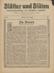 Bl&auml;tter und Bl&uuml;ten: unterhaltungs-Beilage zum "Wollsteiner Tageblatt" 1911.08.13 Nr32