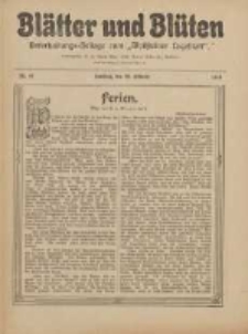 Bl&auml;tter und Bl&uuml;ten: unterhaltungs-Beilage zum "Wollsteiner Tageblatt" 1911.10.29 Nr43