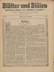 Bl&auml;tter und Bl&uuml;ten: unterhaltungs-Beilage zum "Wollsteiner Tageblatt" 1911.11.19 Nr46