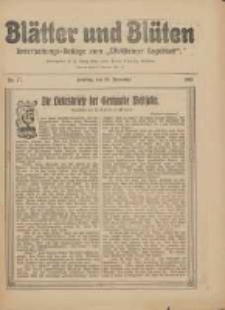 Bl&auml;tter und Bl&uuml;ten: unterhaltungs-Beilage zum "Wollsteiner Tageblatt" 1911.11.26 Nr47