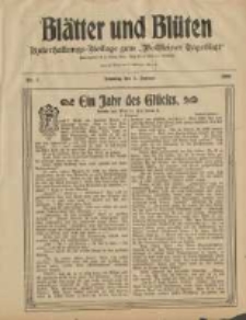 Bl&auml;tter und Bl&uuml;ten: unterhaltungs-Beilage zum "Wollsteiner Tageblatt" 1908.01.05 Nr1