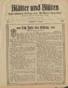 Blätter und Blüten: unterhaltungs-Beilage zum "Wollsteiner Tageblatt" 1908.01.05 Nr1