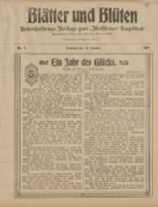 Bl&auml;tter und Bl&uuml;ten: unterhaltungs-Beilage zum "Wollsteiner Tageblatt" 1908.01.12 Nr2