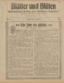 Blätter und Blüten: unterhaltungs-Beilage zum "Wollsteiner Tageblatt" 1908.01.12 Nr2