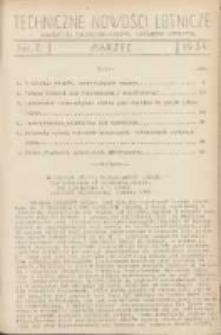 Techniczne Nowości Lotnicze: miesięcznik techniczno-naukowy poświęcony lotnictwu 1934.03 R.2 Nr7