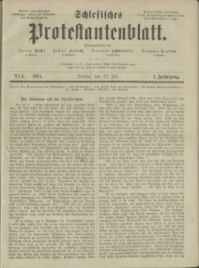 Schlesisches Protestantenblatt. 1871.07.22 Jg.1 No4