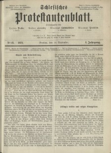 Schlesisches Protestantenblatt. 1871.09.16 Jg.1 No12