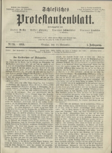 Schlesisches Protestantenblatt. 1871.11.18 Jg.1 No21