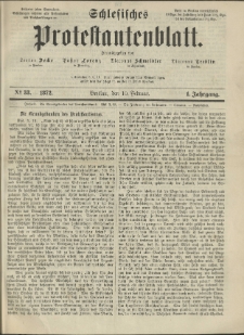 Schlesisches Protestantenblatt. 1872.02.10 Jg.1 No33
