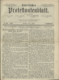 Schlesisches Protestantenblatt. 1872.06.01 Jg.1 No49