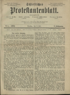 Schlesisches Protestantenblatt. 1872.07.06 Jg.2 No1