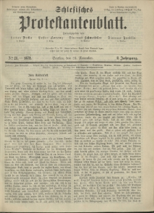 Schlesisches Protestantenblatt. 1872.11.23 Jg.2 No21