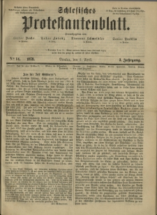 Schlesisches Protestantenblatt. 1873.04.05 Jg.3 No14