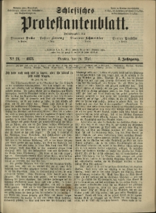 Schlesisches Protestantenblatt. 1873.05.24 Jg.3 No21