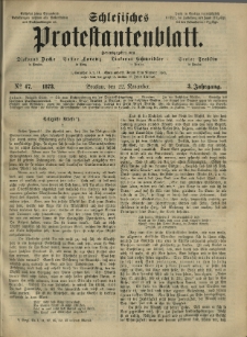 Schlesisches Protestantenblatt. 1873.11.22 Jg.3 No47