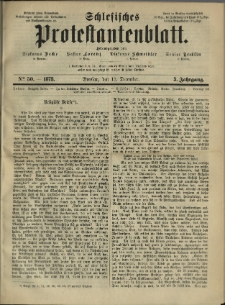 Schlesisches Protestantenblatt. 1873.12.13 Jg.3 No50