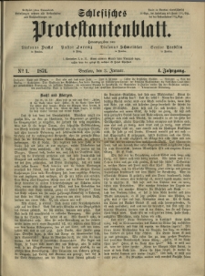 Schlesisches Protestantenblatt. 1874.01.03 Jg.4 No1