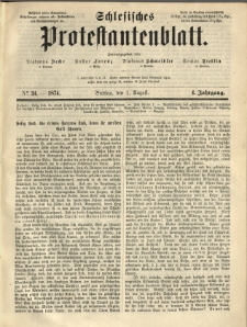 Schlesisches Protestantenblatt. 1874.08.01 Jg.4 No31
