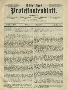 Schlesisches Protestantenblatt. 1874.11.14 Jg.4 No46