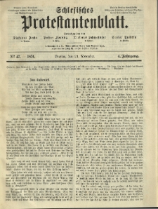 Schlesisches Protestantenblatt. 1874.11.21 Jg.4 No47