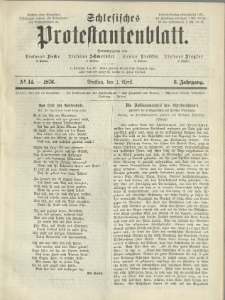 Schlesisches Protestantenblatt. 1876.04.01 Jg.6 No14