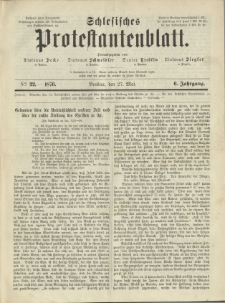 Schlesisches Protestantenblatt. 1876.05.27 Jg.6 No22