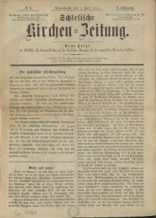 Schlesische Kirchen-Zeitung. 1876.07.01 Jg.6 No1