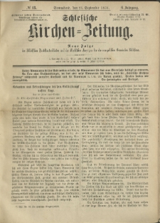 Schlesische Kirchen-Zeitung. 1876.09.23 Jg.6 No13