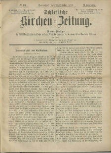 Schlesische Kirchen-Zeitung. 1876.10.28 Jg.6 No18