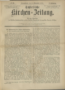 Schlesische Kirchen-Zeitung. 1876.11.18 Jg.6 No21