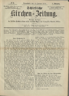 Schlesische Kirchen-Zeitung. 1878.01.12 Jg.8 No2