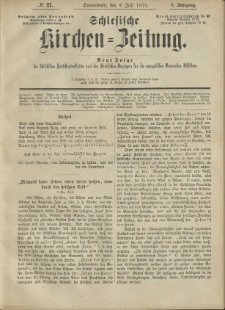 Schlesische Kirchen-Zeitung. 1878.07.06 Jg.8 No27