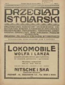 Przegląd Stolarski: dwutygodnik poświęcony zagadnieniom architektury wnętrz a mianowicie: stolarstwu, rzeźbiarstwu, tapicerstwu, tokarstwu, koszykarstwu, zdobnictwu oraz handlowi mebli: organ Związku Polskich Cechów Stolarskich 1927.06.15 R.1 Nr6