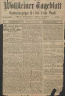 Wollsteiner Tageblatt: Generalanzeiger f&uuml;r den Kreis Bomst: mit der Gratis-Beilage: "Bl&auml;tter und Bl&uuml;ten" 1908.01.01 Nr1