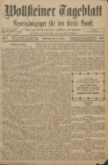 Wollsteiner Tageblatt: Generalanzeiger f&uuml;r den Kreis Bomst: mit der Gratis-Beilage: "Bl&auml;tter und Bl&uuml;ten" 1908.01.08 Nr6