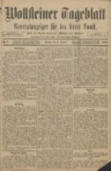 Wollsteiner Tageblatt: Generalanzeiger f&uuml;r den Kreis Bomst: mit der Gratis-Beilage: "Bl&auml;tter und Bl&uuml;ten" 1908.01.10 Nr8