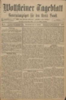 Wollsteiner Tageblatt: Generalanzeiger f&uuml;r den Kreis Bomst: mit der Gratis-Beilage: "Bl&auml;tter und Bl&uuml;ten" 1908.01.11 Nr9