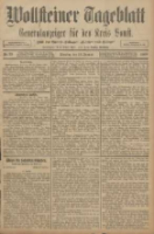 Wollsteiner Tageblatt: Generalanzeiger f&uuml;r den Kreis Bomst: mit der Gratis-Beilage: "Bl&auml;tter und Bl&uuml;ten" 1908.01.28 Nr23