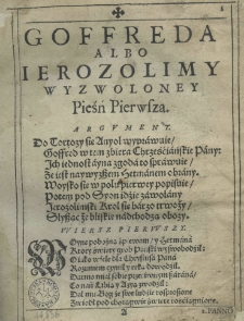 Goffred abo Jeruzalem wyzwolona