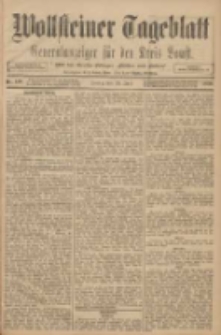 Wollsteiner Tageblatt: Generalanzeiger f&uuml;r den Kreis Bomst: mit der Gratis-Beilage: "Bl&auml;tter und Bl&uuml;ten" 1908.06.26 Nr148