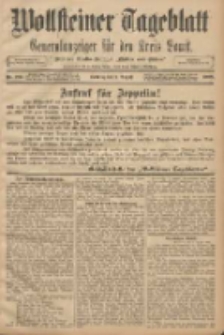 Wollsteiner Tageblatt: Generalanzeiger f&uuml;r den Kreis Bomst: mit der Gratis-Beilage: "Bl&auml;tter und Bl&uuml;ten" 1908.08.09 Nr186