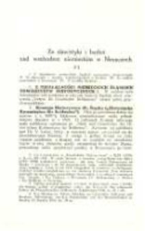 Ze slawistyki i badań nad wschodem niemieckim w Niemczech