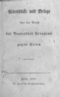 Actenstücke und Belege über den Bruch der Neutralität Preussens gegen Polen